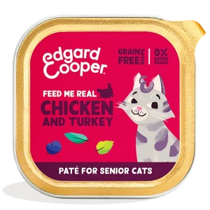 Tarrina Paté Pavo & Pollo Gatos Seniors – Edgard & Cooper